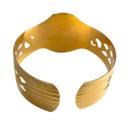 Cameo Gold tone Cuff Bracelet