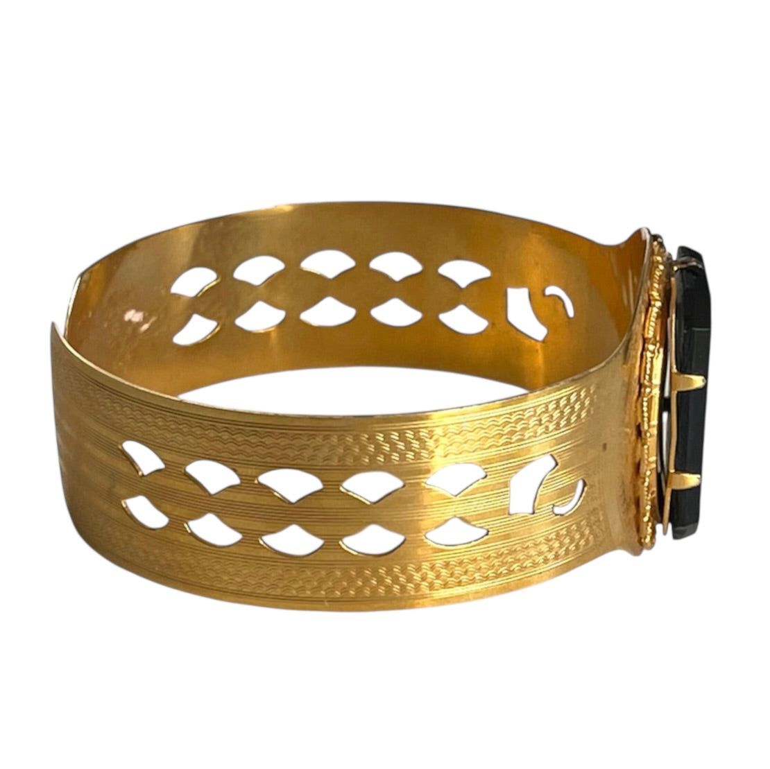 Cameo Gold tone Cuff Bracelet