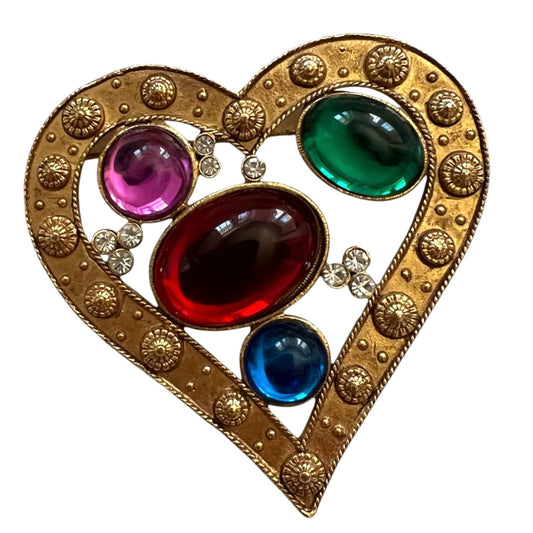 1980'S Oversized Heart Brooch