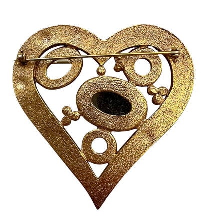 1980'S Oversized Heart Brooch