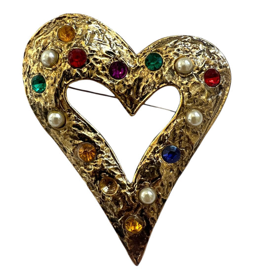 1980's Large Heart Brooch