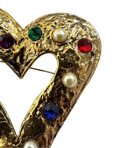 1980's Large Heart Brooch