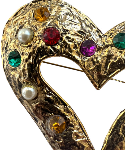1980's Large Heart Brooch