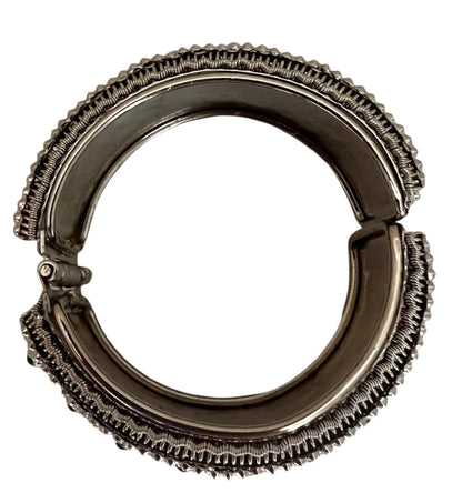 Silver Tone Bangle with Rhinestones