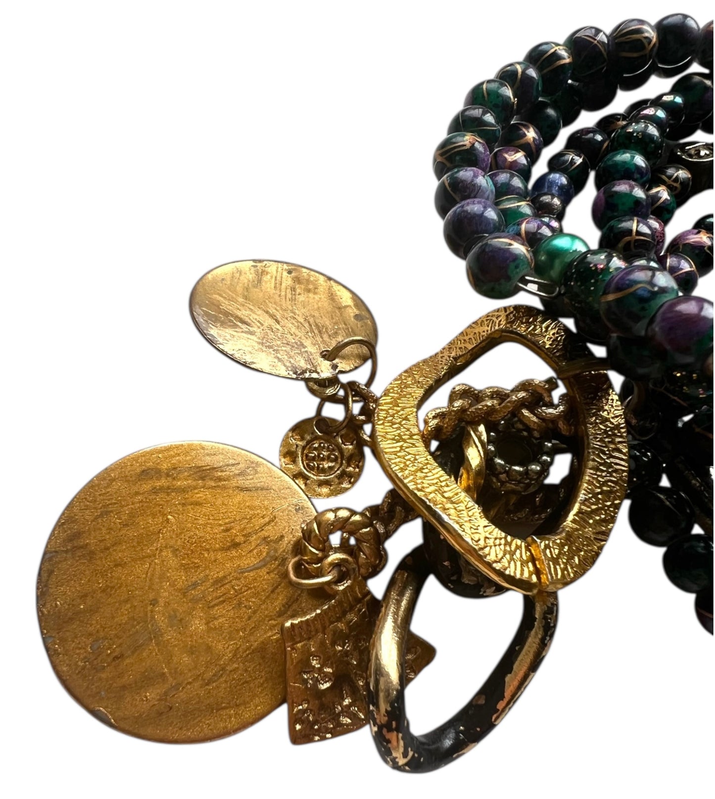 Multi Wrap Beaded Bracelet With Charms
