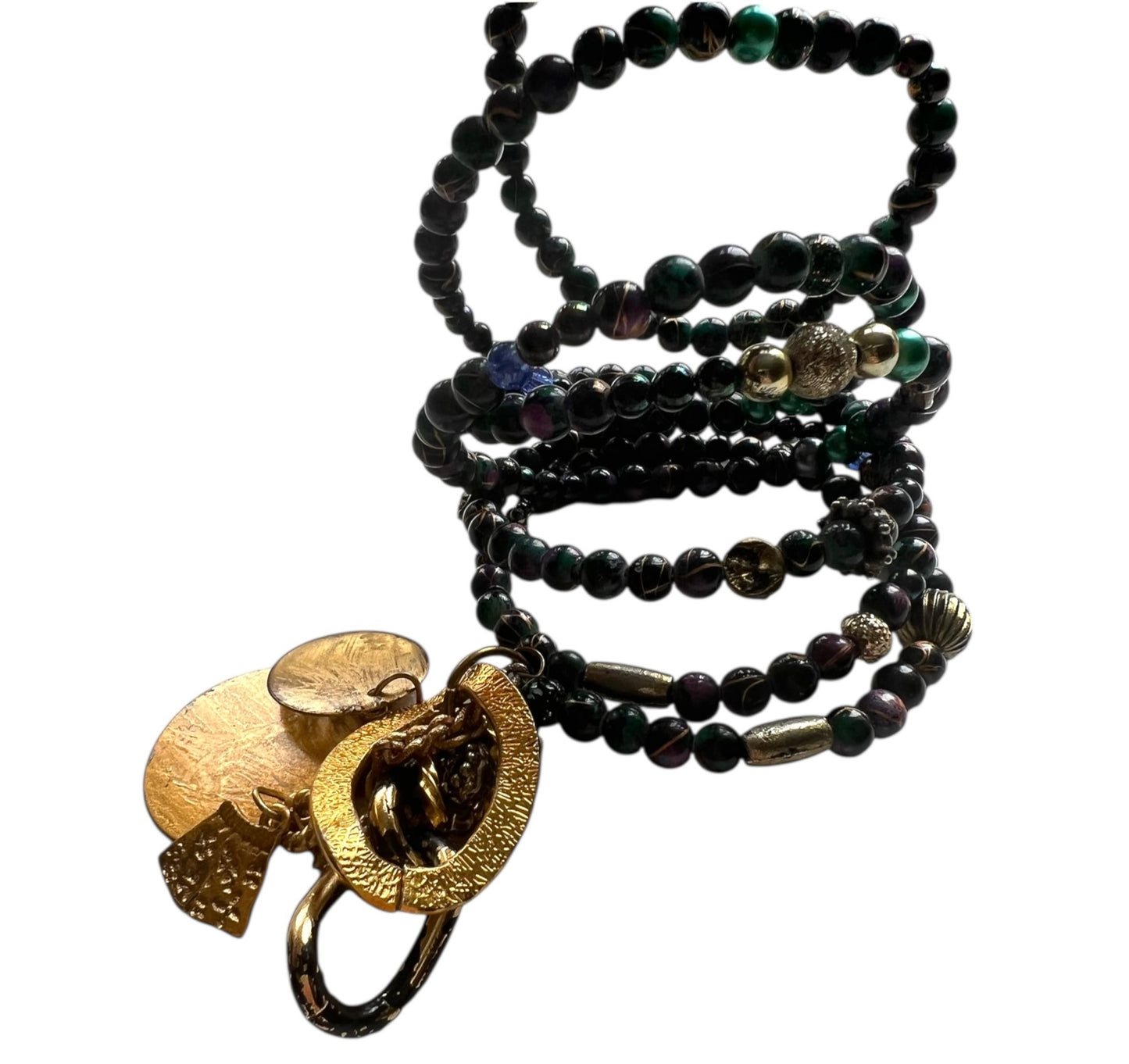 Multi Wrap Beaded Bracelet With Charms