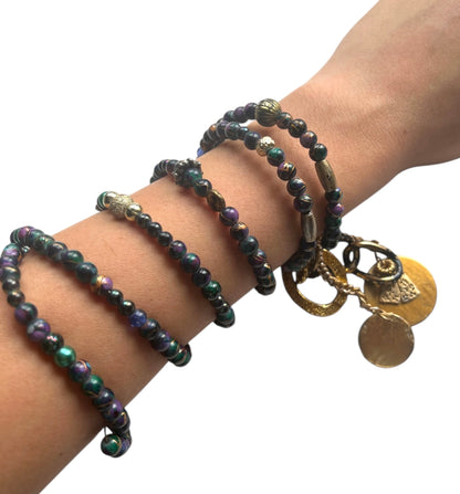 Multi Wrap Beaded Bracelet With Charms