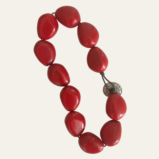Chaps Chunky Acrylic Red Bead Choker