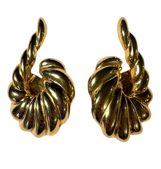 Shrimp Style Climber Clip On Earrings