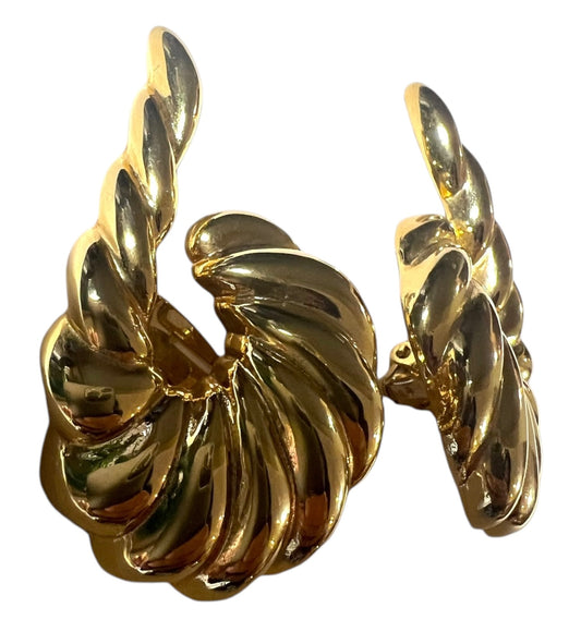 Shrimp Style Climber Clip On Earrings