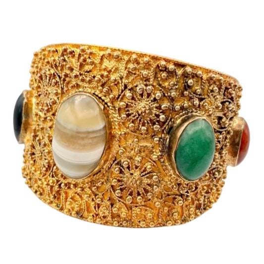 1980's Multi Coloured Cabochons Cuff