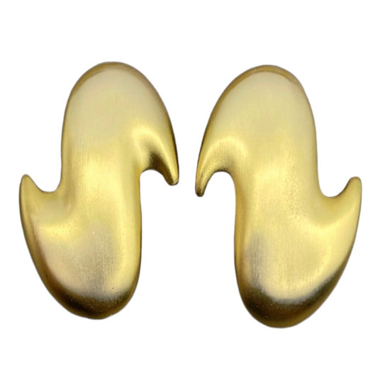 1980's Large S Shaped Clip On Earrings