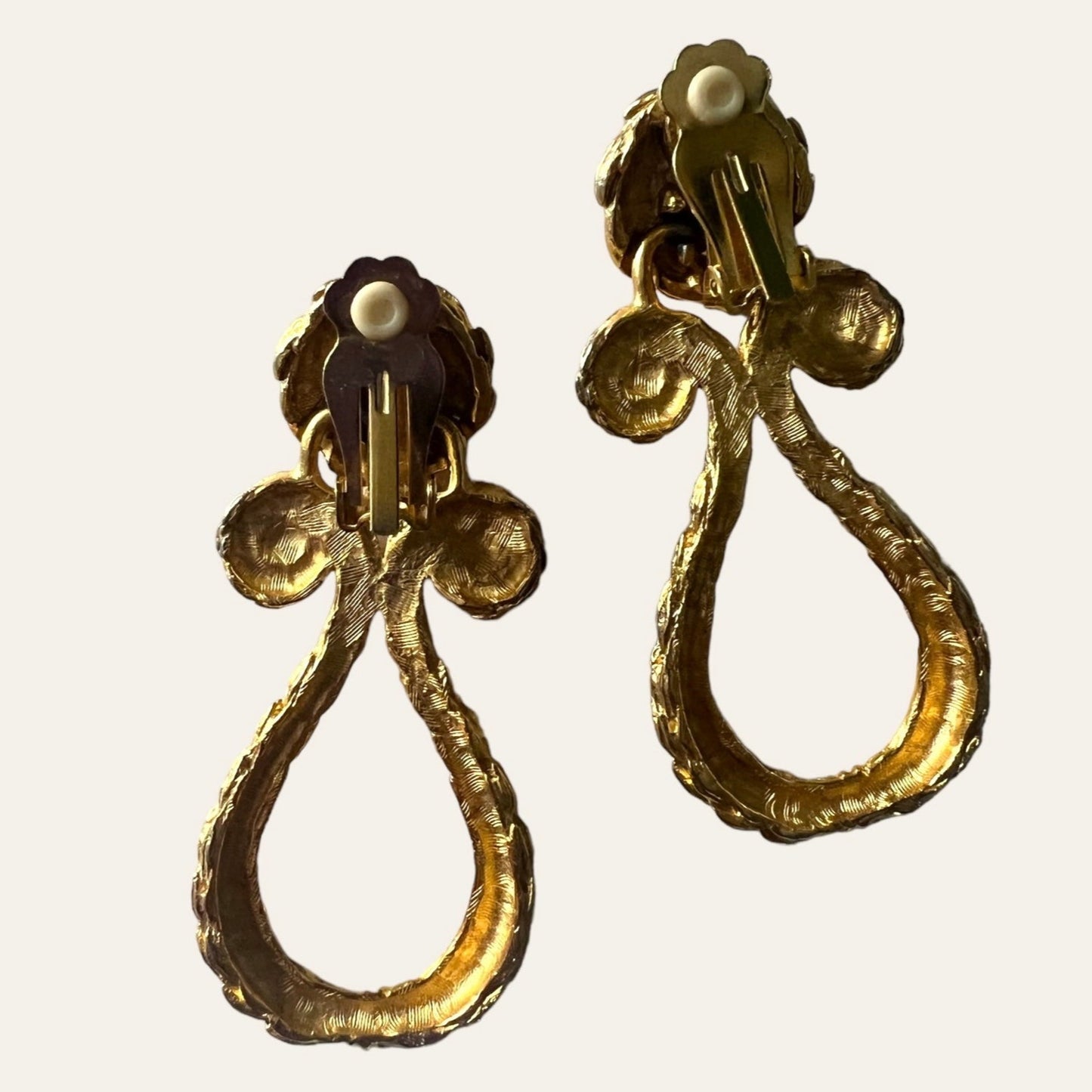 1990's Large Etruscan Clip On Earrings