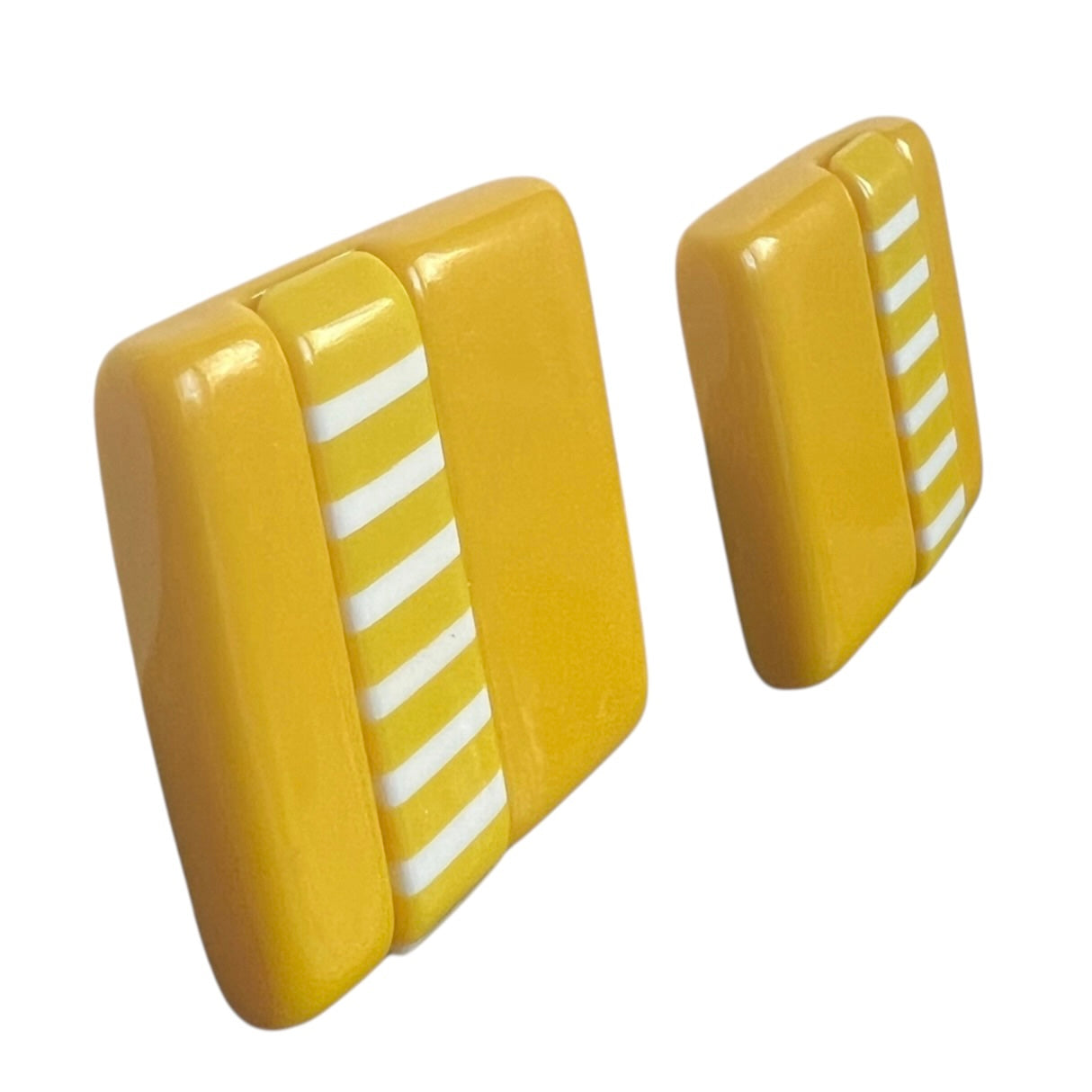 1960's Pop Yellow Squared Earrings