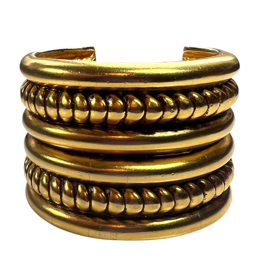 Vintage Wide Gold Tone Cuff Bracelet