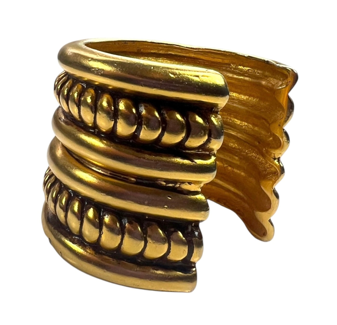 Vintage Wide Gold Tone Cuff Bracelet