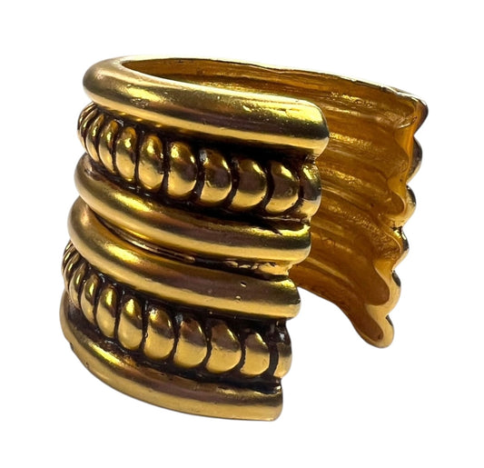 Vintage Wide Gold Tone Cuff Bracelet