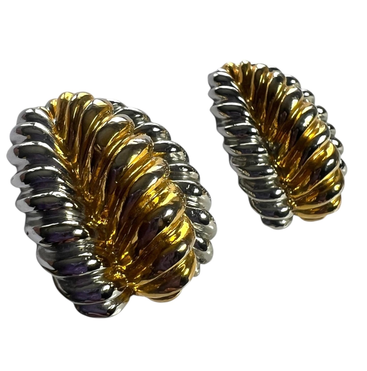 Ribbed Clip On Earrings