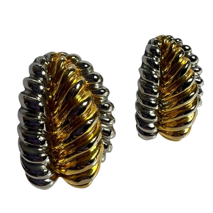 Ribbed Clip On Earrings