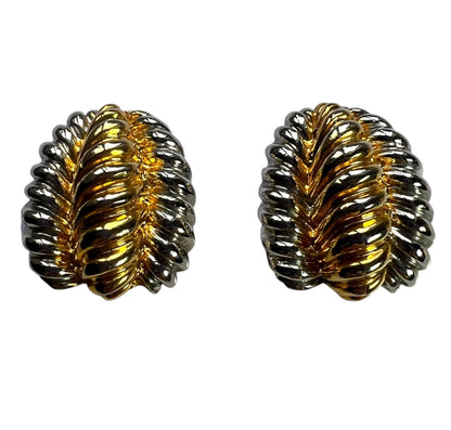 Ribbed Clip On Earrings
