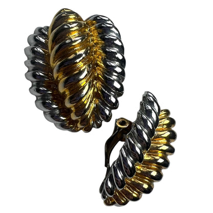 Ribbed Clip On Earrings