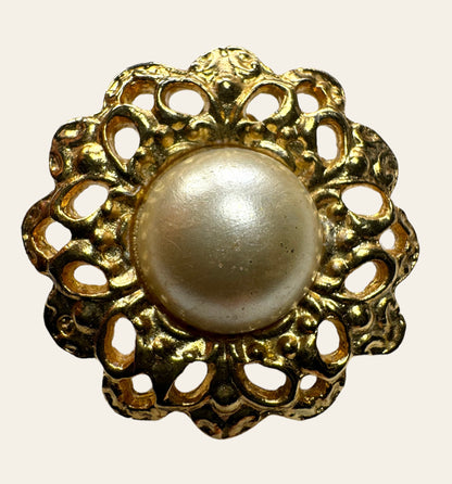 1980's Flower Clip On Earrings