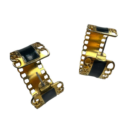 Large Monet Hoop Pierced Earrings