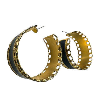 Large Monet Hoop Pierced Earrings