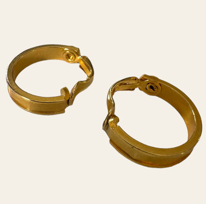 Classic Gold Tone Hoop Clip On Earrings