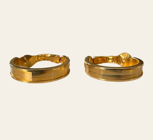 Classic Gold Tone Hoop Clip On Earrings
