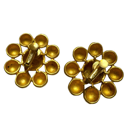 1970's Napier Flower Clip On Earrings