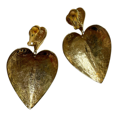 Massive Hearts Clip On Earrings