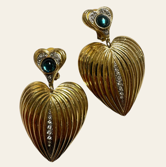 Massive Hearts Clip On Earrings