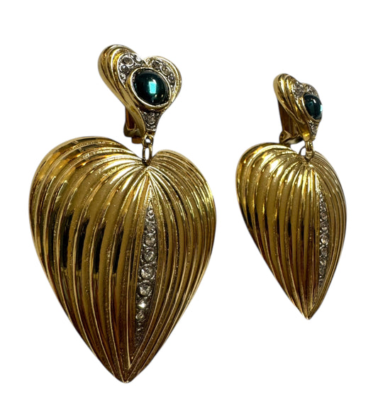 Massive Hearts Clip On Earrings