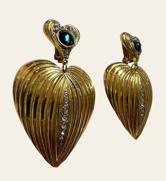 Massive Hearts Clip On Earrings