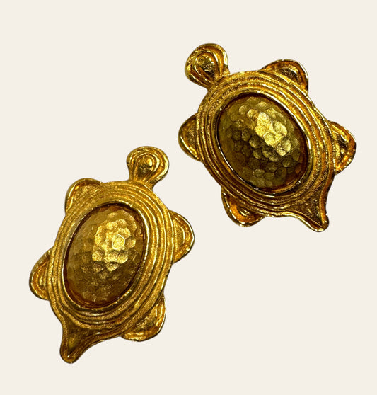 Turtle Clip On Earrings