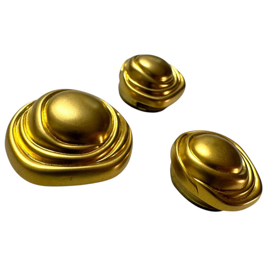 Set Of Vintage Gold Tone Dome Button Covers
