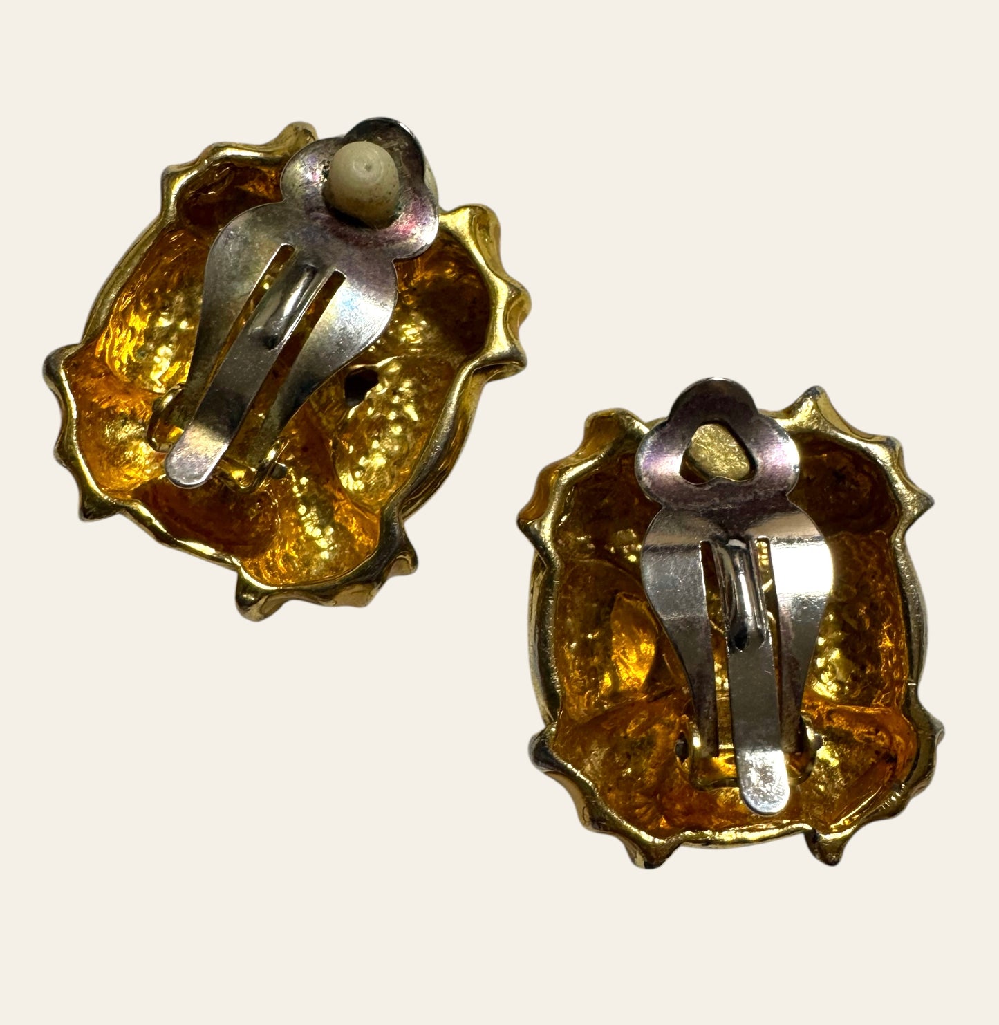 Large 1980s Twisted Knot Statement Clip On Earrings