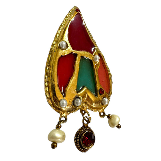 1990s Christian Lacroix Heartbeat Brooch