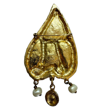 1990s Christian Lacroix Heartbeat Brooch