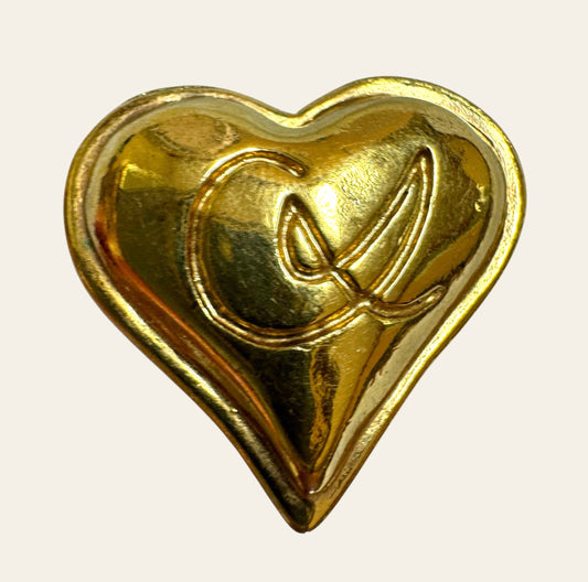 Vintage Christian Lacroix Puffy Heart Clip On Earrings