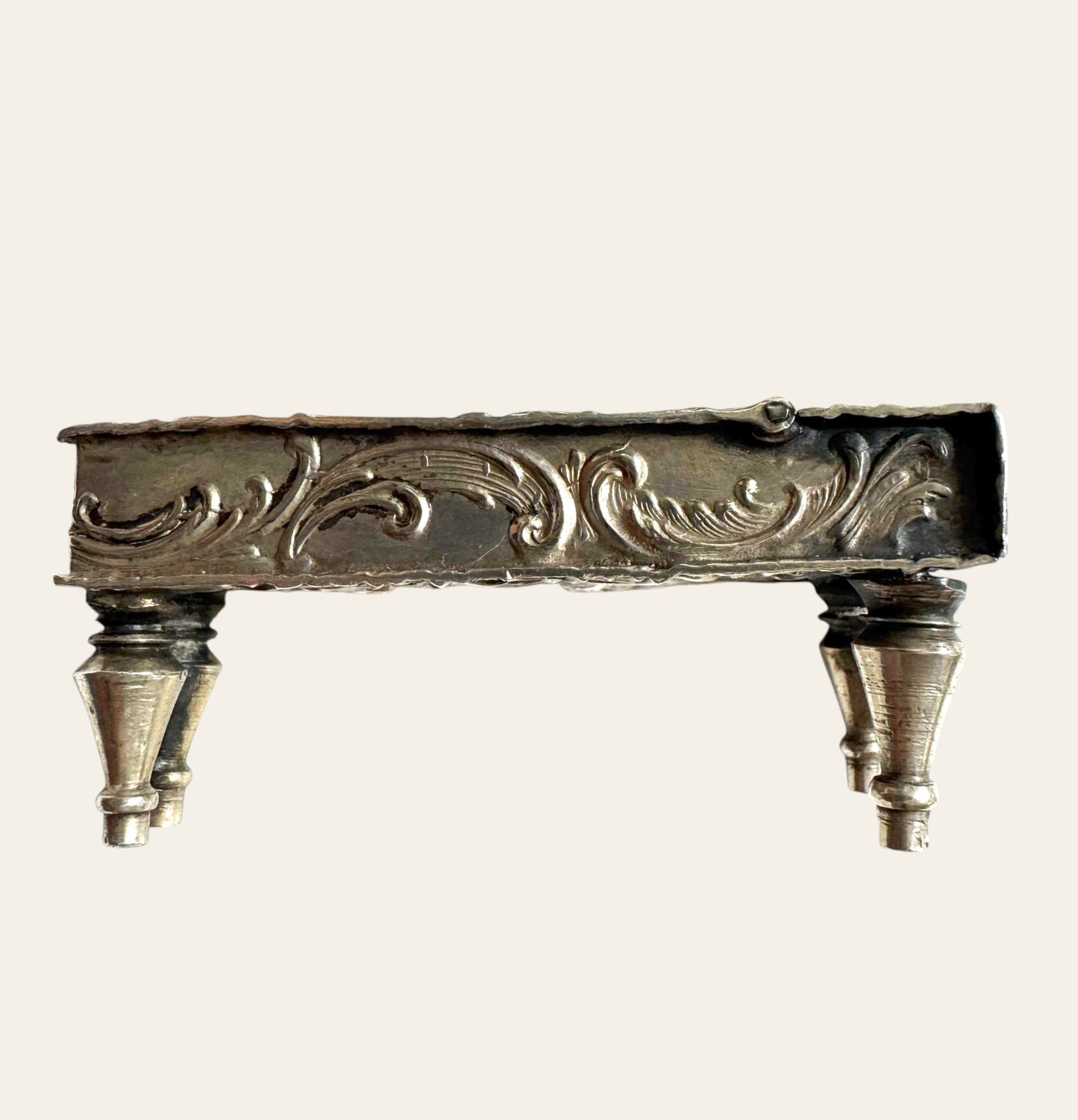 19th-Century English Silver Miniature Piano