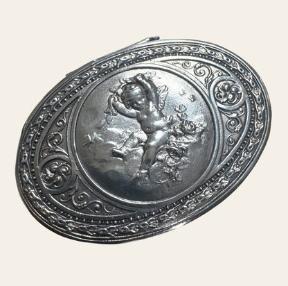19th-Century French Solid Silver Cherub Box