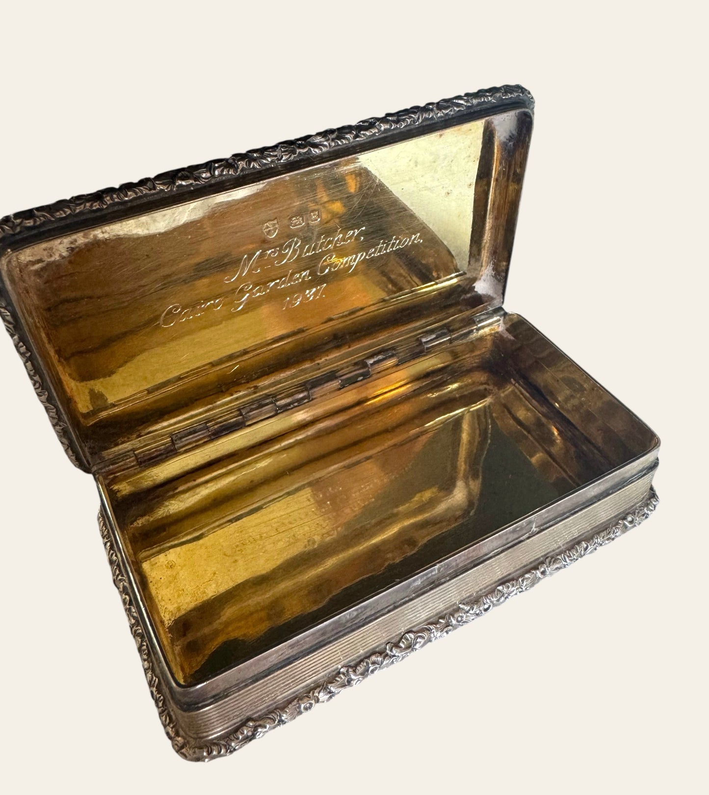 Sterling Silver Presentation Box — “Cairo Garden Competition, 1931”