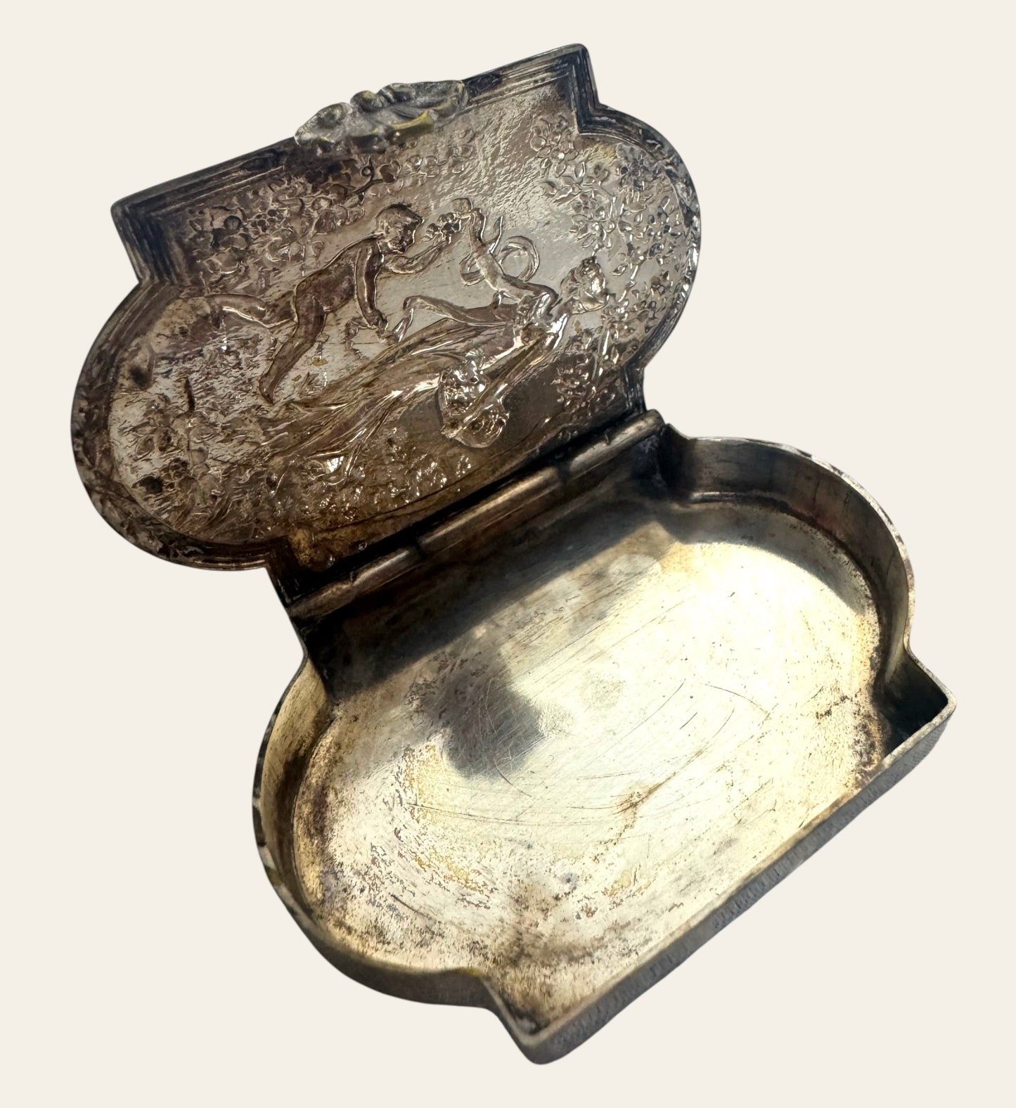 French Art Nouveau Silver & Gilt Box- (c. 1890)