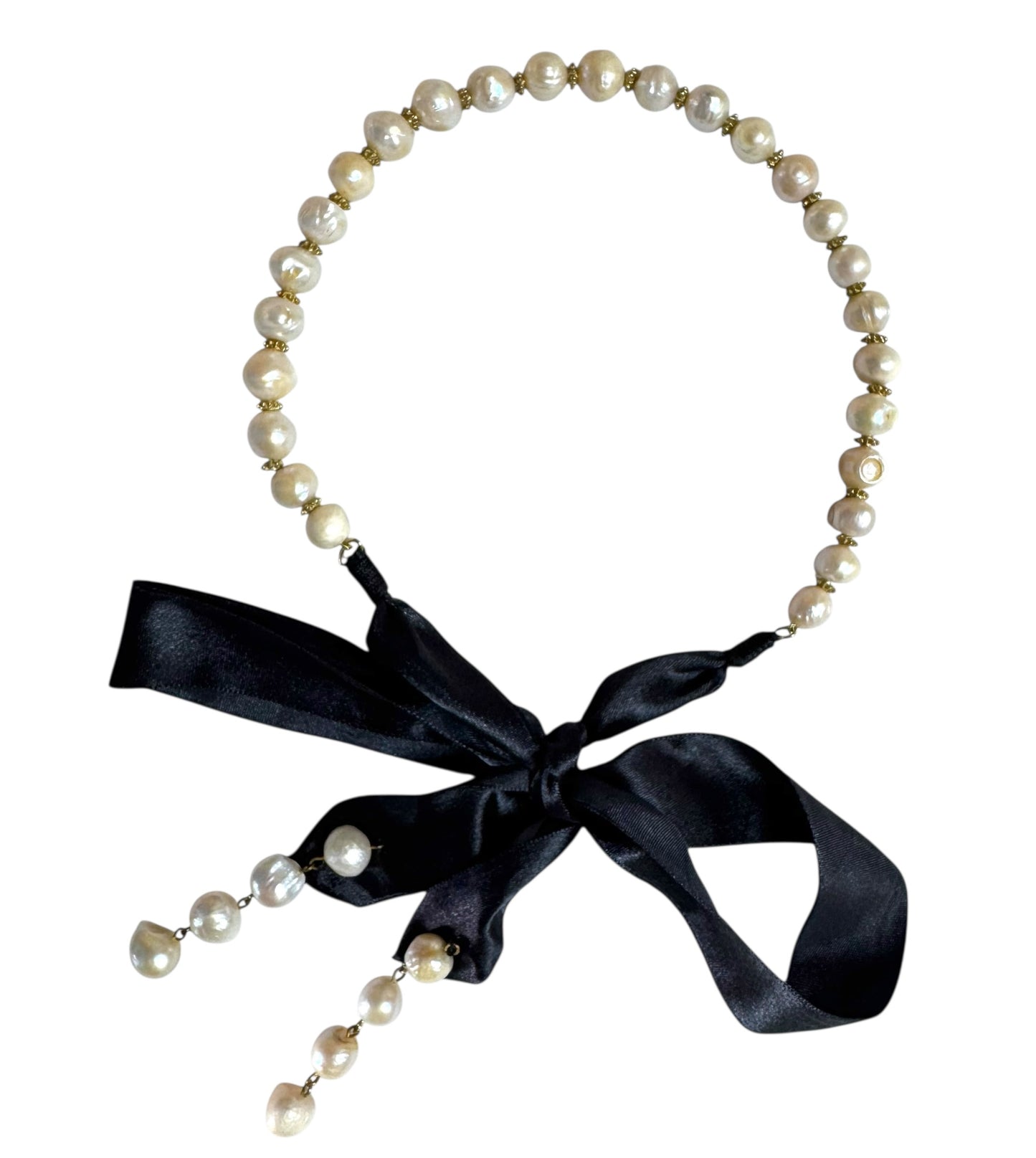Ribbon Pearl Necklace