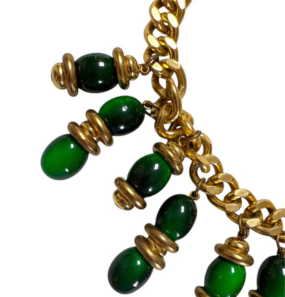 Vintage Massive Chunky Green Collar Necklace