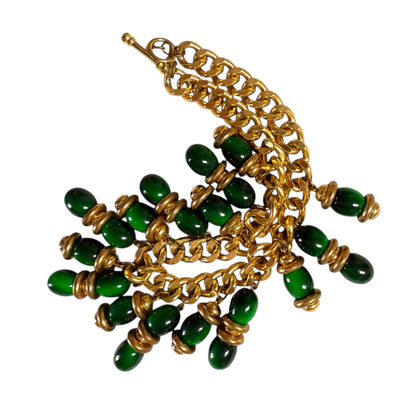 Vintage Massive Chunky Green Collar Necklace