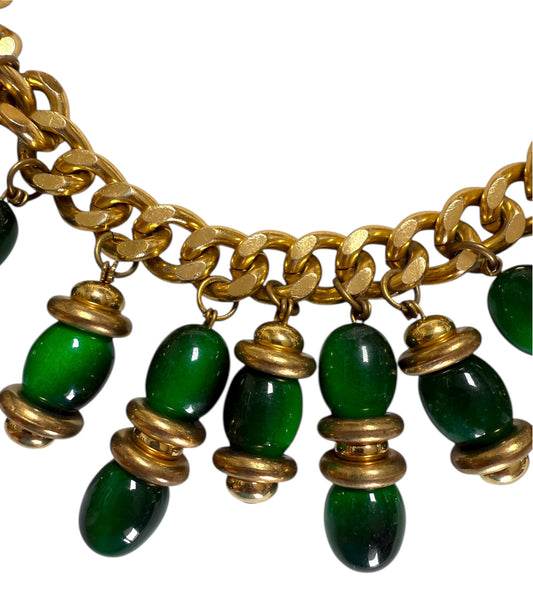 Vintage Massive Chunky Green Collar Necklace