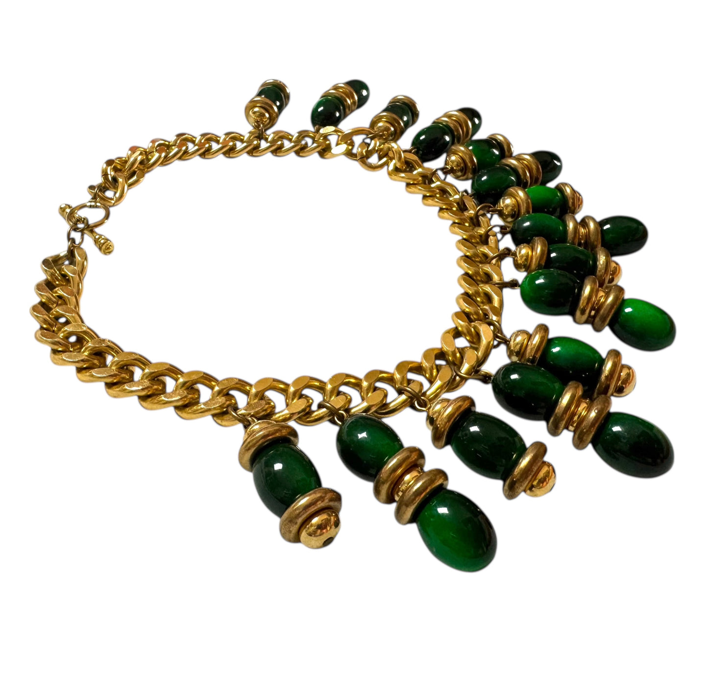 Vintage Massive Chunky Green Collar Necklace